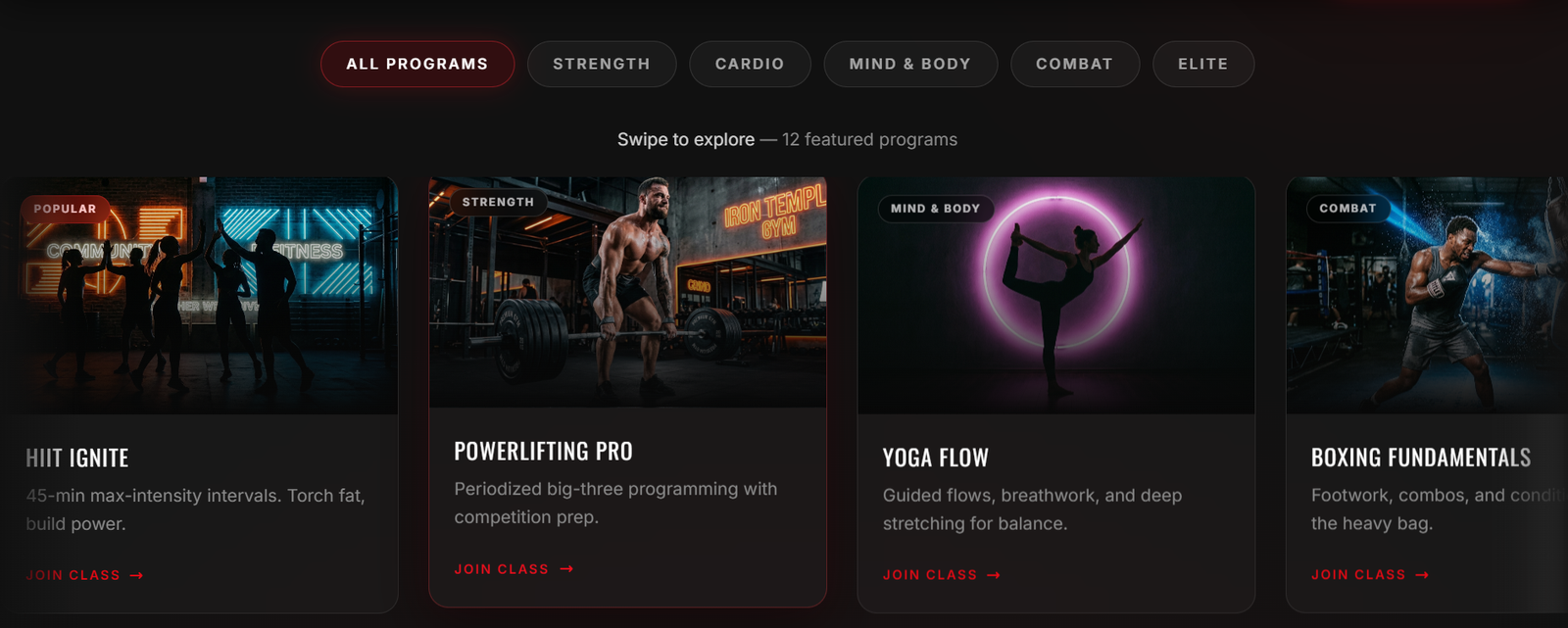 Fitness Programs Catalog